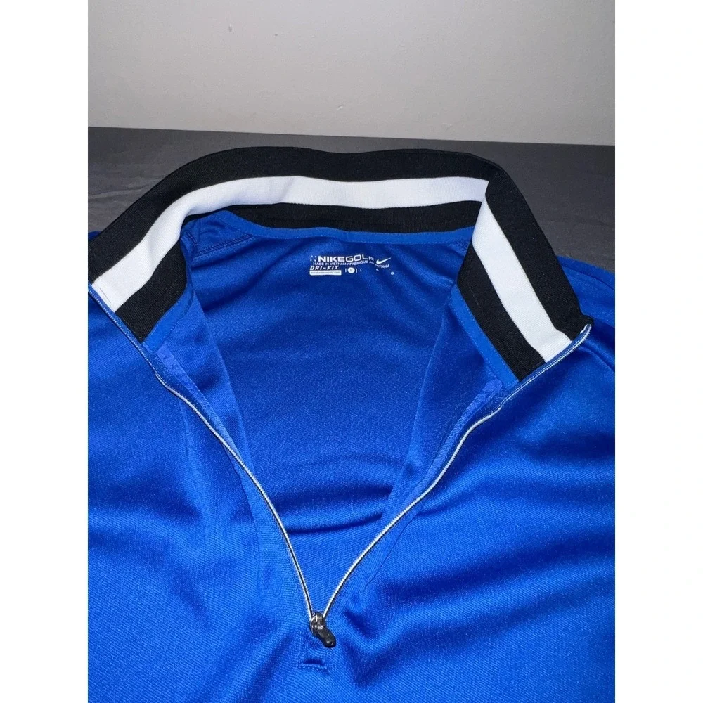 Nike Golf Mens L Dri-FIT Quarter Zip Pullover Blue Black Z66 Auto Auction Logo